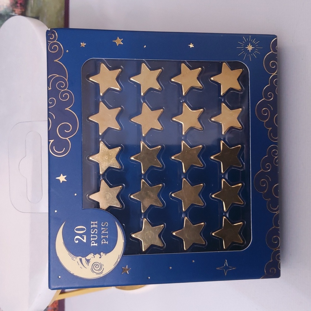 James Burke Collection Push Pins, Gold, New-in-Box